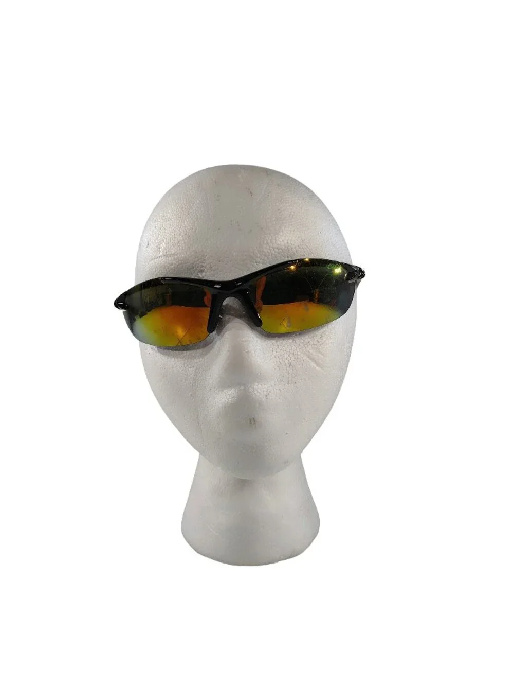 Men's Black & Multicolored Retro Sportswear Visor Sunglasses